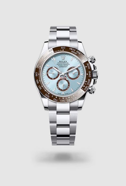 Cosmograph Daytona Oyster Bracelet Ice Blue, Chestnut Brown Counter Rings Dial